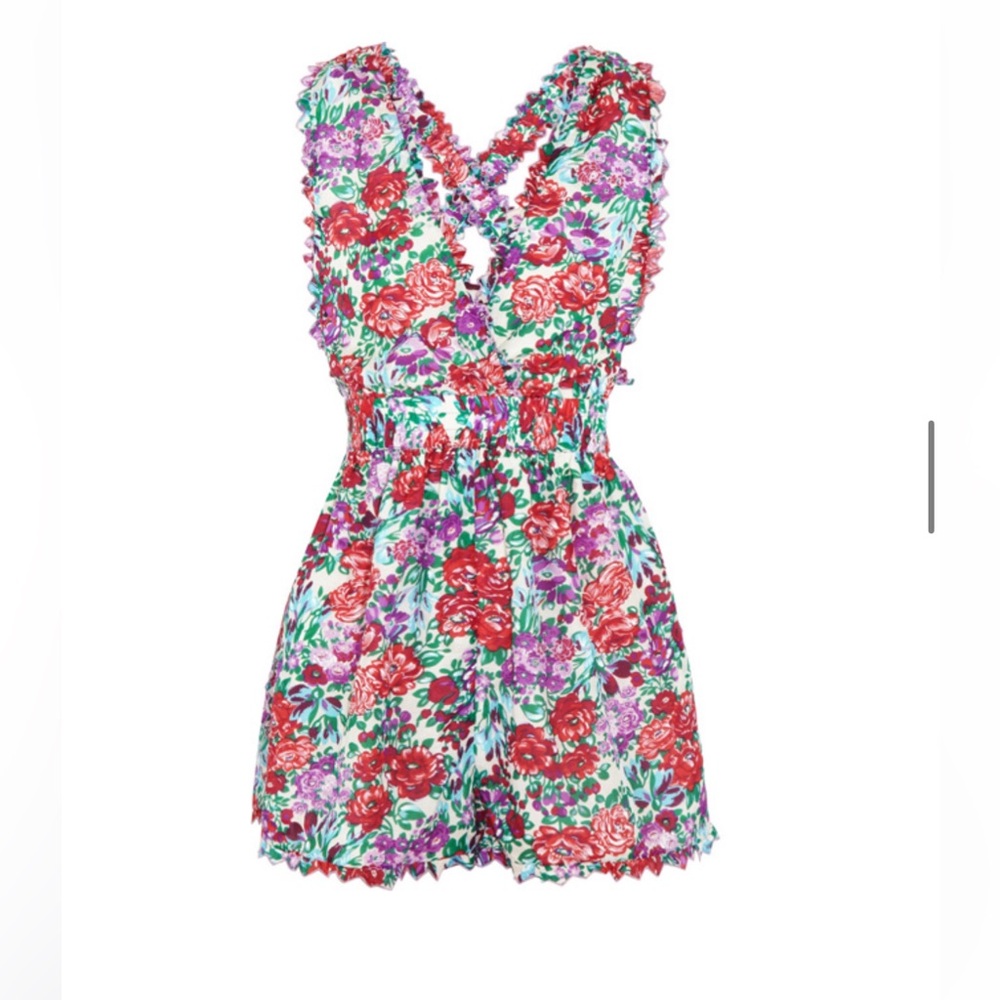Zimmermann Verano Floral Playsuit Romper Multicolor